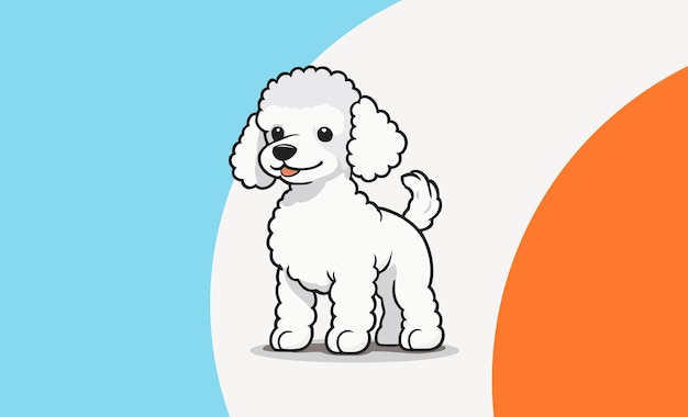 Vetor cão de vetor premium desenho animado puldo cão mascote com língua