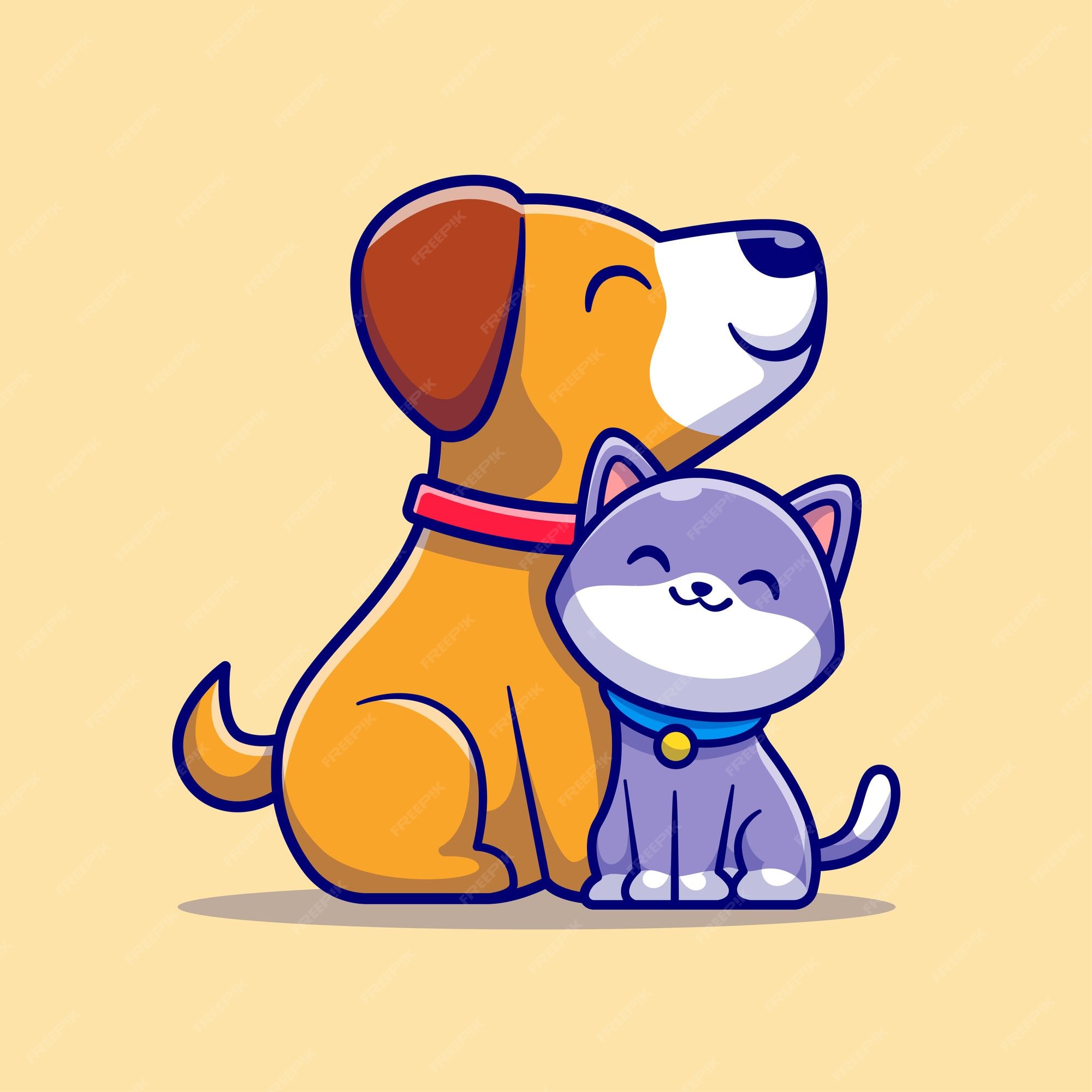 desenhos animados gatos e cachorros personagens de animais 2136026 Vetor no  Vecteezy