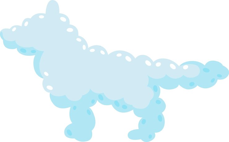Vetor cão em forma de nuvem