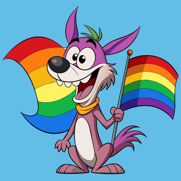 Vetor cão engraçado raposa mascote desenhado à mão personagem de desenho animado adesivo ícone conceito ilustração isolada