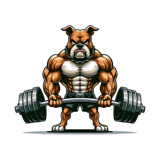 Cão muito musculoso, furioso, besta masculina, fisiculturista, ilustração vetorial, generativa Ai