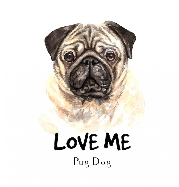 Cão pug de retrato para impressão