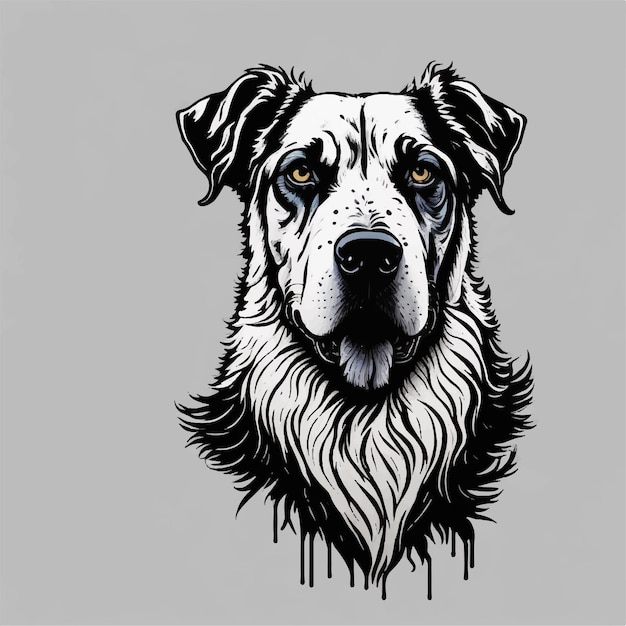 Cão, vetorial, ilustração, fundo branco