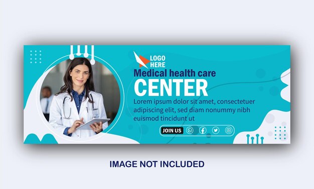 Capa da linha do tempo do Facebook de saúde médica Modelo de banner da web do médico