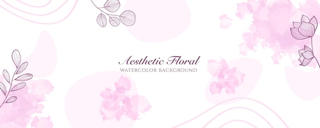 Capa de banner largo de aquarela ou publicidade de página da web. aquarela abstrata splatter rosa pastel brilhante modelo de fundo vector vertical largo. para beleza, casamento, maquiagem, joias. feminino romântico