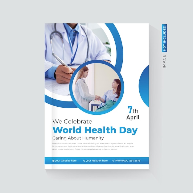 Capa de brochura flyer para o dia mundial da saúde