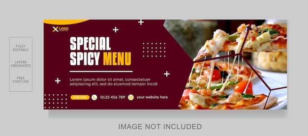 Capa de comida do facebook para publicidade banner de design para redes sociais modelo