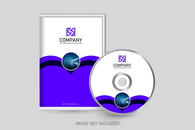 Vetor capa de dvd realista corporativa e modelo de etiqueta de disco. kit de design de identidade de marca profissional