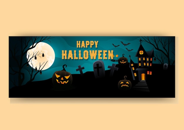 Capa de facebook de halloween moderna e modelo editável de design de capa de mídia social