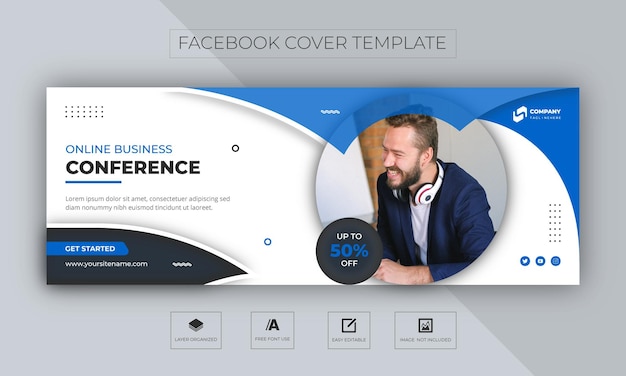 Capa de facebook de mídia social de negócios corporativos criativos e modelo de banner da web