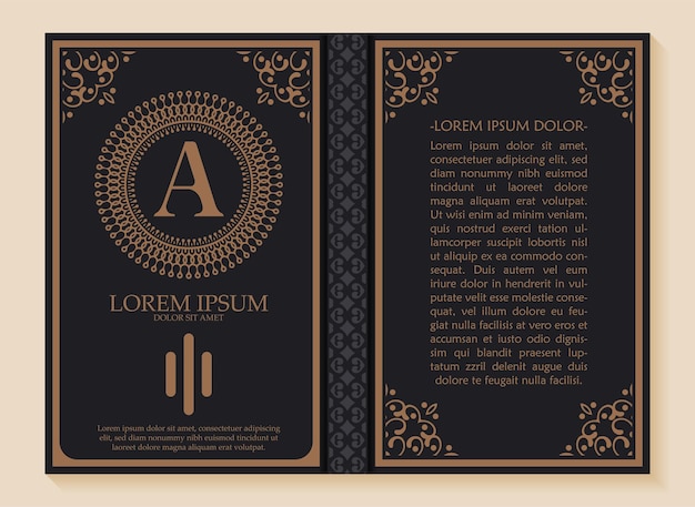 Capa de livro design ornamental