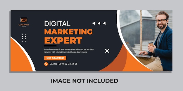 Capa de marketing digital do facebook e modelo de banner da web para negócios