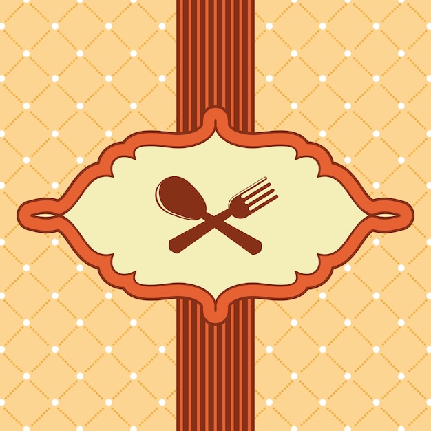 capa de menu com ícones kithchen em estilo retro