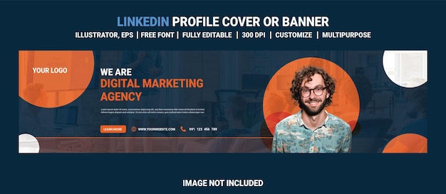 Vetor capa de perfil profissional do linkedin modern gradient