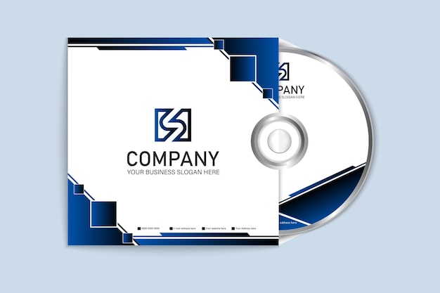 Capa do cd do documento oficial e design da etiqueta