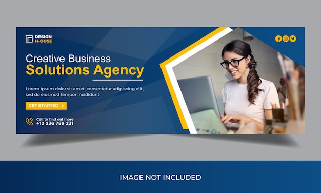 Capa do facebook da agência de marketing digital ou vetor de modelo de banner da web premium