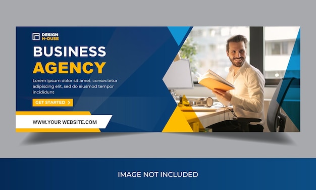 Capa do facebook da agência de marketing digital ou vetor de modelo de banner da web premium