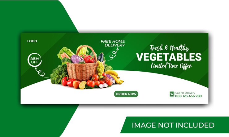 Capa do Facebook de vegetais saudáveis