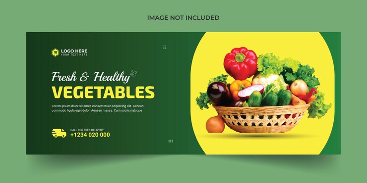 Capa do Facebook de vegetais saudáveis