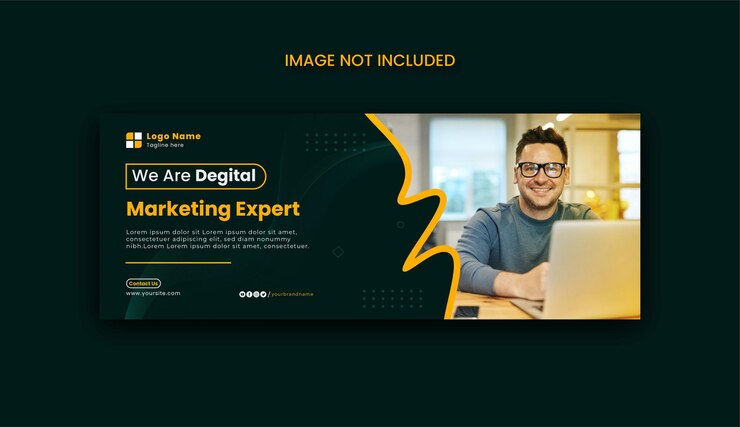 Capa do Facebook elegante especialista em marketing digital Modelo de vetor de design