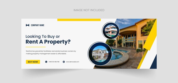 Capa do facebook imobiliário e modelo de design de banner