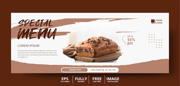 Capa do Facebook para restaurante de menu