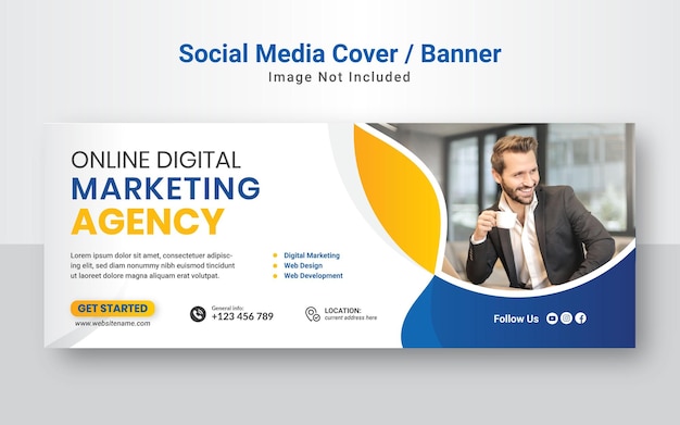 Capa do Facebook promocional de negócios ou modelo de banner da web.