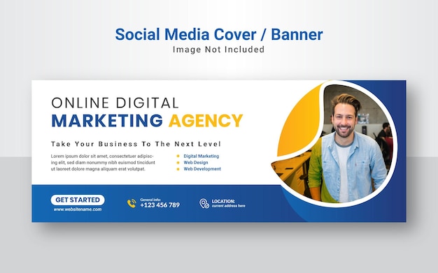 Capa do Facebook promocional de negócios ou modelo de banner da web.