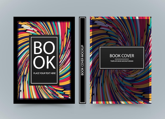 Vetor capa do livro design de redemoinho de arte colorida design de folheto vetorial colorido capa mole