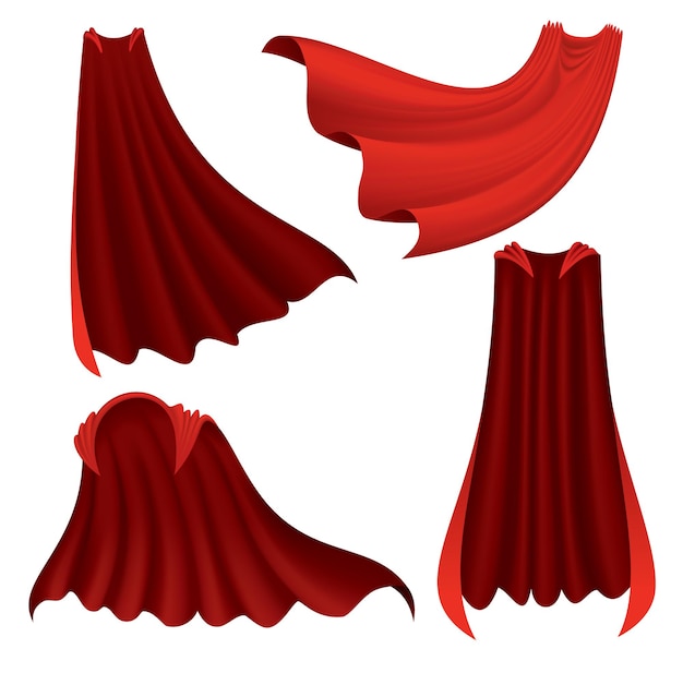 Vetor capa vermelha de super-herói.