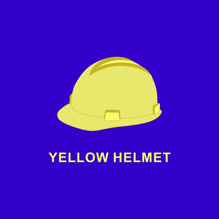 Vetor capacete amarelo para trabalhador isolado ilustração plana