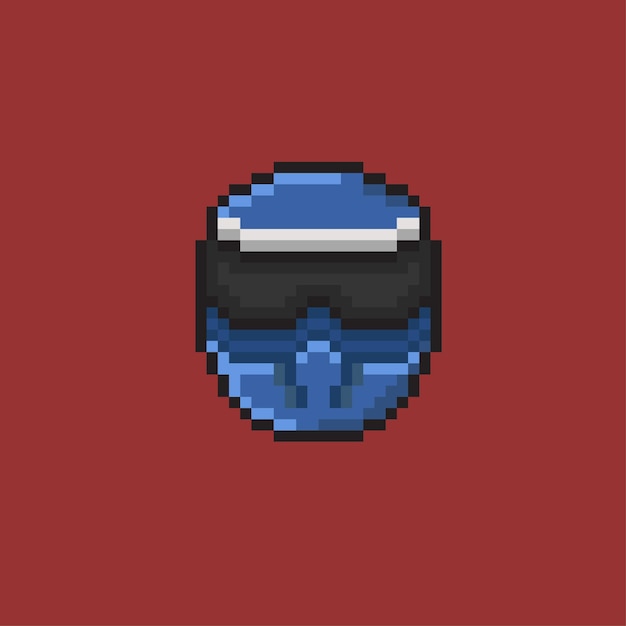 Capacete da cruz azul no estilo pixel art