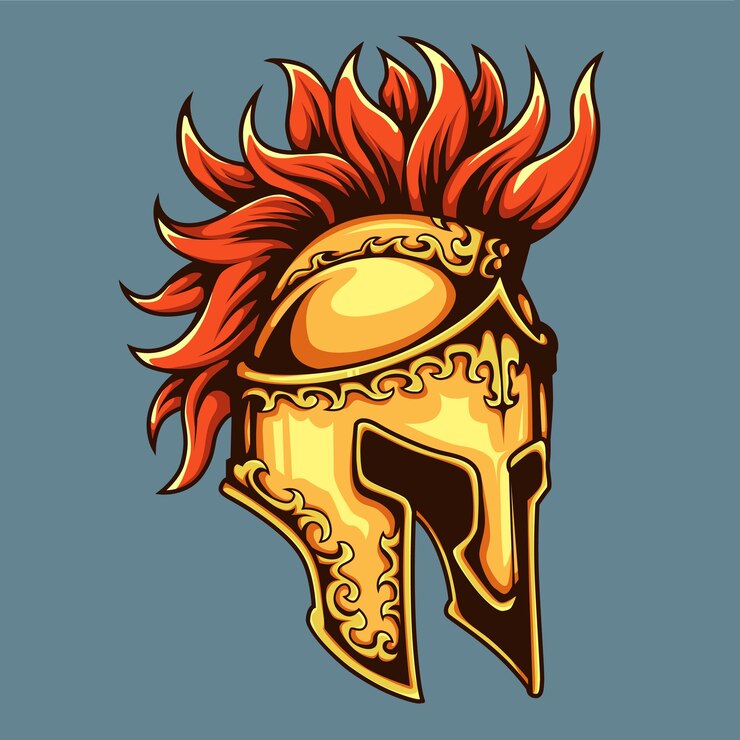 Vetor capacete de armadura esparta