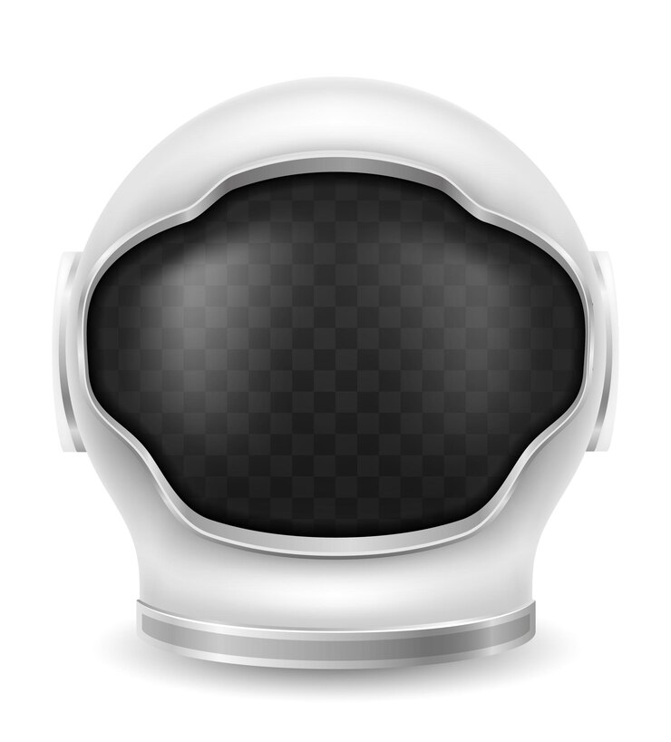 Vetor capacete de astronauta espacial para ilustração vetorial de voo de nave espacial