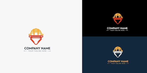 capacete de construção de logotipo diferente
