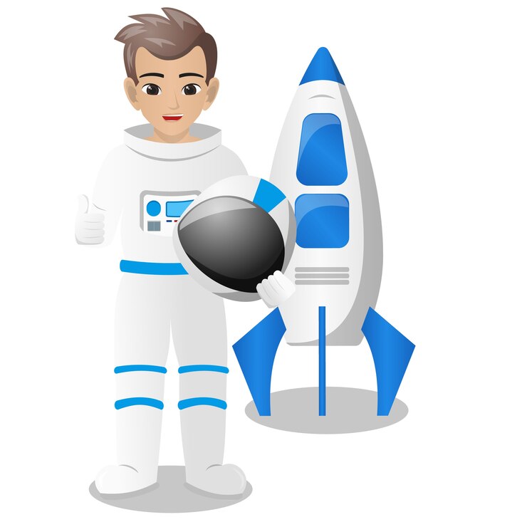 Vetor capacete de exploração de astronauta masculino