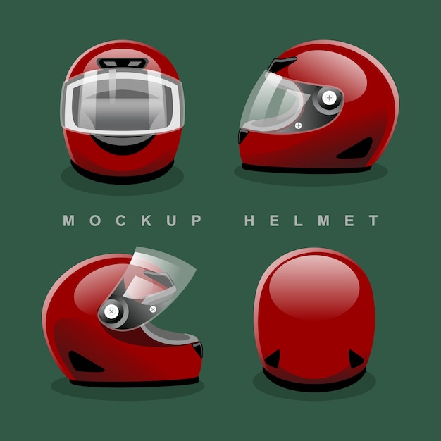 Vetor capacete de motocicleta de maquete