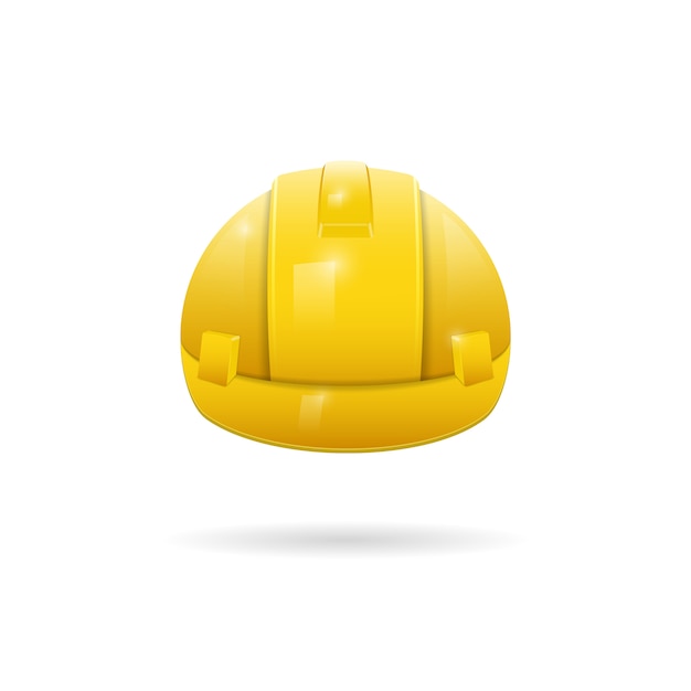 Capacete de proteção amarelo para construção 3d