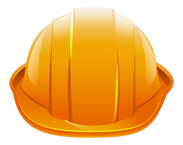 Vetor capacete de proteção. capacete de construção laranja