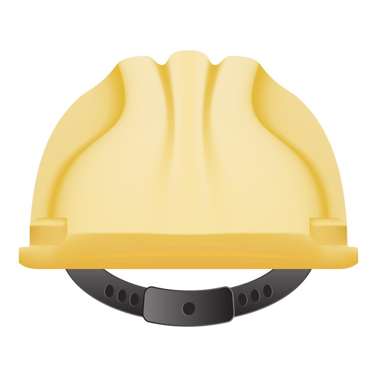 Vetor capacete de segurança amarelo isolado em uma ilustração vetorial de fundo branco
