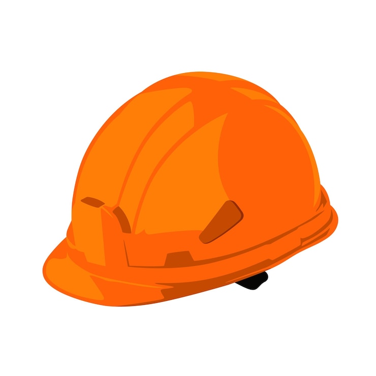 Vetor capacete laranja builder39s isolado no fundo branco