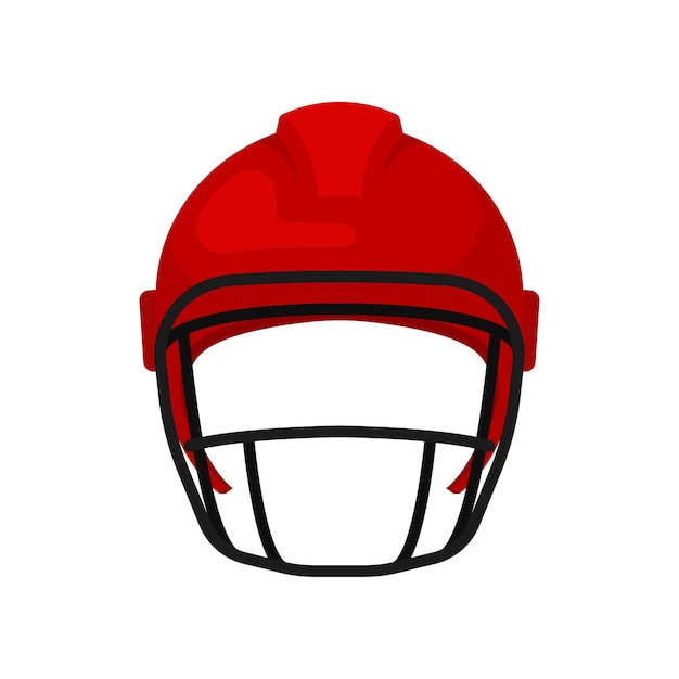 Capacete vermelho brilhante com equipamento de proteção de máscara preta para jogadores de equipamentos esportivos de futebol americano