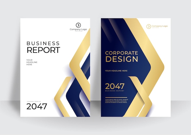 Capas, modelos, cartazes, cartazes, brochuras, banners, folhetos e etc. minimalistas de branco ouro azul criativo. Fundos listrados geométricos abstratos com linhas onduladas. Design elegante e moderno