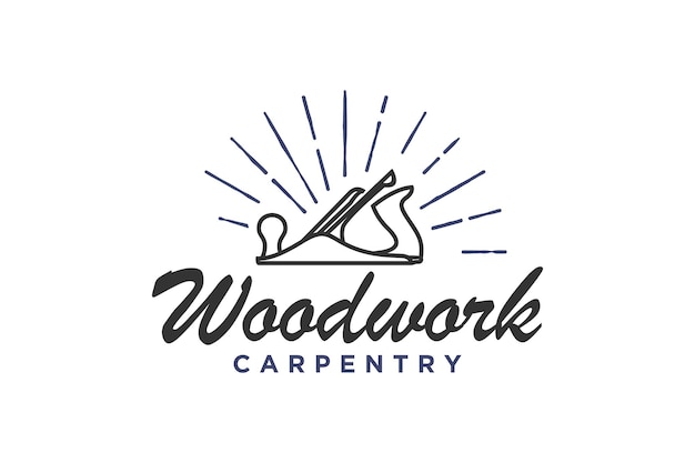 Capenter wood work design de logotipo tipografia de avião de madeira oficina de madeira vintage