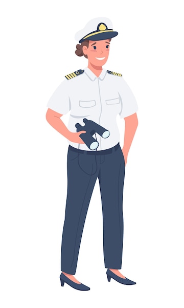 Desenho De Imagem De Personagem De Colete Azul Como Capitão De Navio Com  Binocular Ilustração do Vetor - Ilustração de isolado, jogo: 243105351