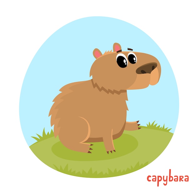 Um personagem de desenho animado de capivara com fundo branco