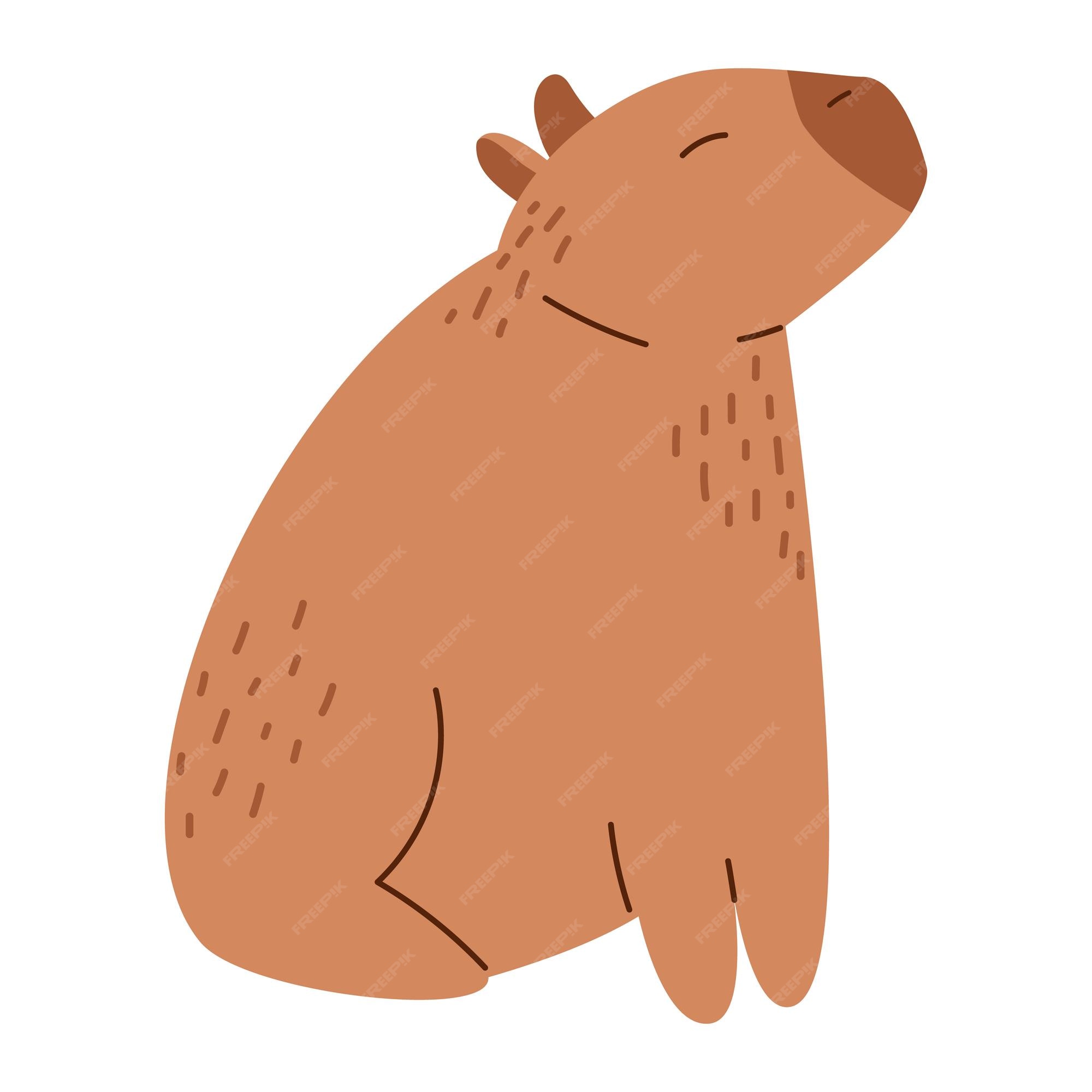 Ícone dos desenhos animados Capybara em design plano imagem