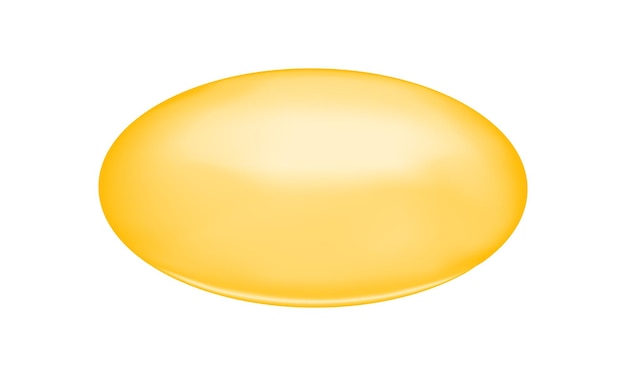 Cápsula oval dourada de óleo de peixe, colágeno, vitamina a ou ácido graxo ômega e