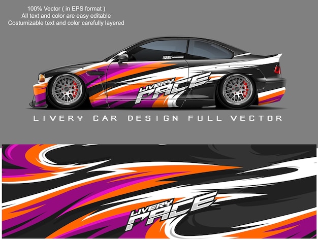 Car livery graphic vector abstract grunge background design for vehicle vinyl wrap and car branding