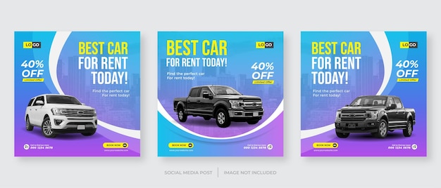 Car social media postagem no instagram ou modelo de publicidade de banner quadrado da web